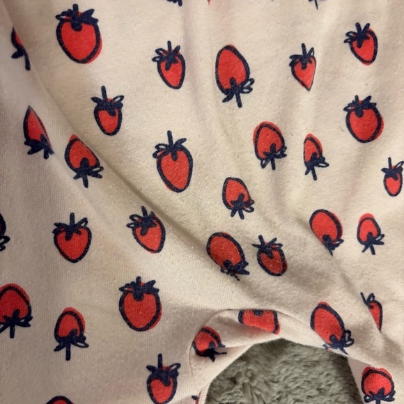 Cat & Jack 12 Months Strawberry Ruffle Romper & Headband, Jumpsuit Summer - Picture 7 of 8